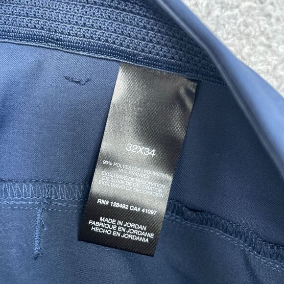 NEW Greg Norman Men's Size 32x34 Performance Stretch Navy Pants Flax Waistband - Picture 8 of 8